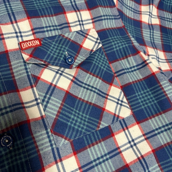 Dixxon The Deebo Blue Plaid Men's Flannel Shirt-Excellent Condition - Picture 3 of 7